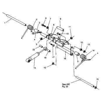 REAR TORQUE ARM ASSEMBLY WIDETRAK LX 0942064 (49250425040022)
