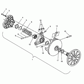 DRIVE CLUTCH ASSEMBLY WIDETRAK LX 0942064 (49250425040023)