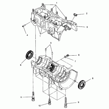 CRANKCASE ASSEMBLY WIDETRAK LX 0942064 (49250425040030)