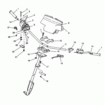 STEERING - HANDLEBAR ASSEMBLY SPORT 0940443 and SPORT SKS 0940243 (4925052505013A)