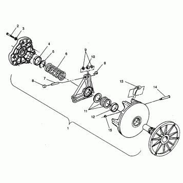 DRIVE CLUTCH ASSEMBLY SPORT 0940443 and SPORT SKS 0940243 (4925052505027A)