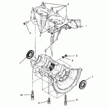 CRANKCASE ASSEMBLY SPORT 0940443 and SPORT SKS 0940243 (4925052505032A)