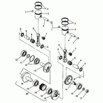 PISTON and CRANKSHAFT SPORT 0940443 and SPORT SKS 0940243 (4925052505034A)