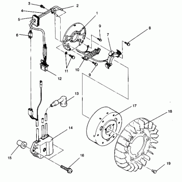 MAGNETO ASSEMBLY SPORT 0940443 and SPORT SKS 0940243 (4925052505038A)