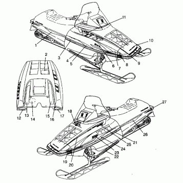 HOOD - DECALS RXL 0940768 and RXL TOURING 0940869 (4925062506009A)
