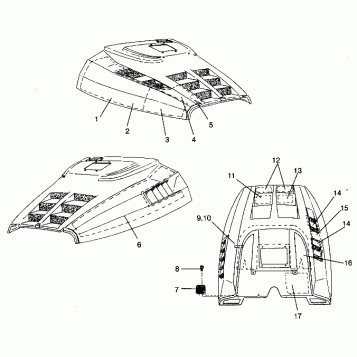 HOOD - FOAM/FOIL RXL 0940768 and RXL TOURING 0940869 (4925062506010A)