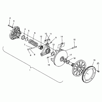 DRIVE CLUTCH ASSEMBLY RXL 0940768 and RXL TOURING 0940869 (4925062506029A)