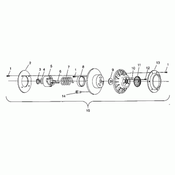 DRIVEN CLUTCH ASSEMBLY RXL 0940768 and RXL TOURING 0940869 (4925062506030A)