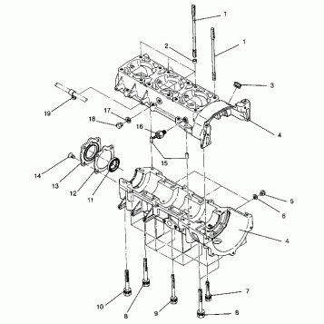 CRANKCASE ASSEMBLY RXL 0940768 and RXL TOURING 0940869 (4925062506040A)