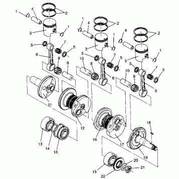 PISTON and CRANKSHAFT RXL 0940768 and RXL TOURING 0940869 (4925062506042A)