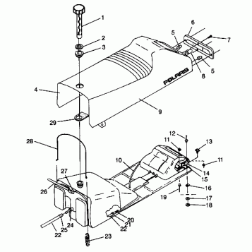 SEAT and GAS TANK ASSEMBLY 440 0942760 and 440 SKS 0942560 (4925072507002A)