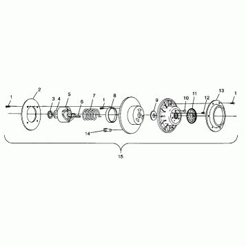 DRIVEN CLUTCH ASSEMBLY 440 XCR 0941760 (4925182518024A)