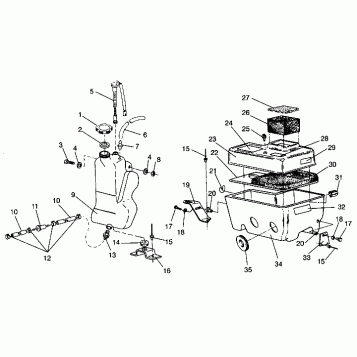OIL TANK/AIR BOX ASSEMBLY 440 XCR 0941760 (4925182518027A)