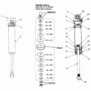 FOX SHOCK, GAS - REAR 440 XCR 0941760 (4925182518030A)