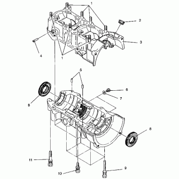 CRANKCASE ASSEMBLY 440 XCR 0941760 (4925182518032A)
