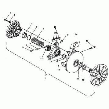 DRIVE CLUTCH ASSEMBLY WIDETRAK GT 0942061 (49261126110023)