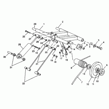 REAR TORQUE ARM ASSEMBLY 440 XCR SP 0941660 (4927082708022A)