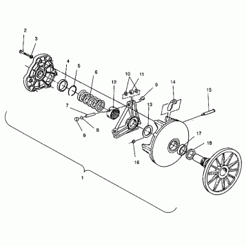 DRIVE CLUTCH ASSEMBLY 440 XCR SP 0941660 (4927082708023A)