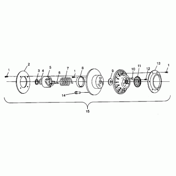 DRIVEN CLUTCH ASSEMBLY 440 XCR SP 0941660 (4927082708024A)