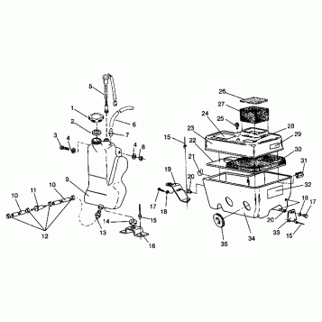 OIL TANK/AIR BOX ASSEMBLY 440 XCR SP 0941660 (4927082708027A)