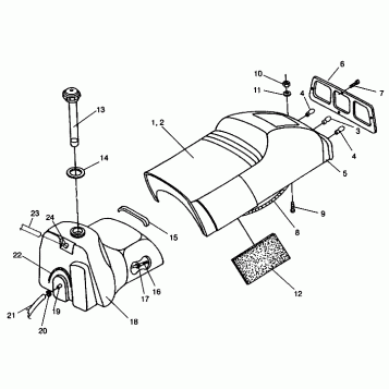 SEAT and GAS TANK ASSEMBLY 600 XCR 0941667 (4927092709002A)
