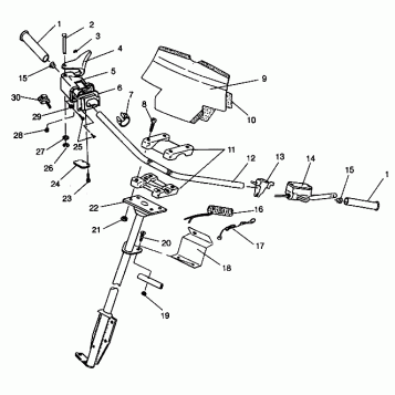 STEERING - HANDLEBAR ASSEMBLY 600 XCR 0941667 (4927092709015A)
