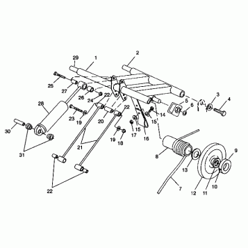 REAR TORQUE ARM ASSEMBLY 600 XCR 0941667 (4927092709022A)