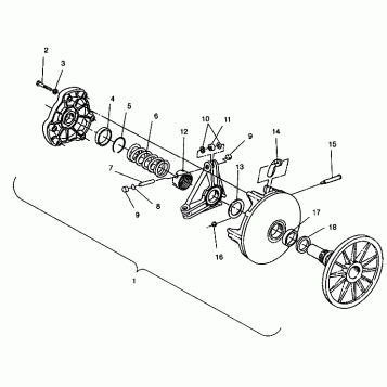 DRIVE CLUTCH ASSEMBLY 600 XCR 0941667 (4927092709023A)