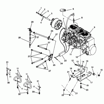 ENGINE MOUNTING 600 XCR 0941667 (4927092709025A)