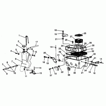 OIL TANK/AIR BOX ASSEMBLY 600 XCR 0941667 (4927092709027A)