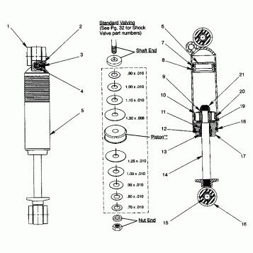 FOX SHOCK, GAS - MIDDLE 600 XCR 0941667 (4927092709030A)