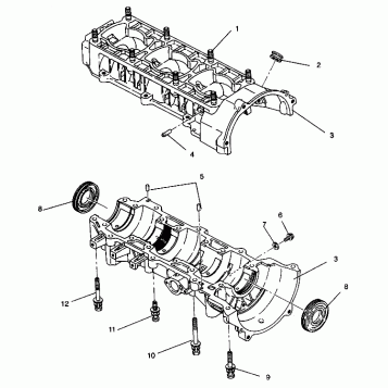CRANKCASE ASSEMBLY 600 XCR 0941667 (4927092709033A)