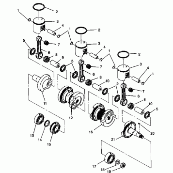 PISTON and CRANKSHAFT 600 XCR 0941667 (4927092709036A)