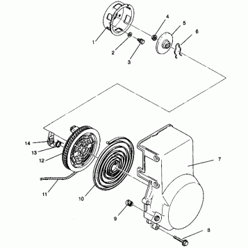 RECOIL STARTER ASSEMBLY 600 XCR 0941667 (4927092709041A)