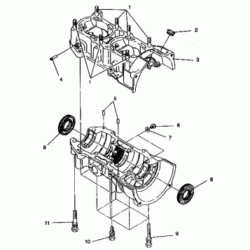 CRANKCASE ASSEMBLY 440 E942760 and 440 SKS E942560 (49273927390032)