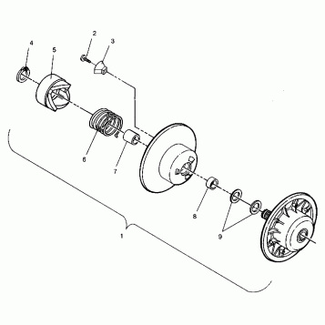 DRIVEN CLUTCH ASSEMBLY SUPER SPORT 0940743 (4927742774022A)
