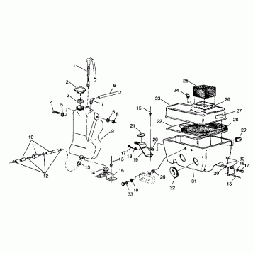 OIL TANK / AIR BOX ASSEMBLY SUPER SPORT 0940743 (4927742774026A)