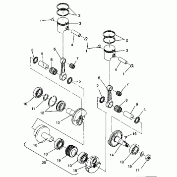 PISTON and CRANKSHAFT SUPER SPORT 0940743 (4927742774029A)