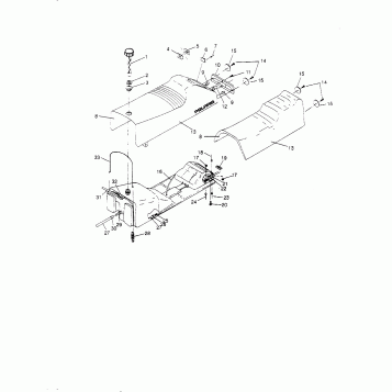SEAT and GAS TANK ASSEMBLY SPORT 0950443, SPORT TOURING 0950243  and EUROPE (4928822882A009)