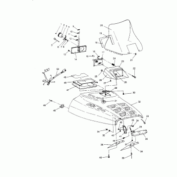 HOOD ASSEMBLY SPORT 0950443, SPORT TOURING 0950243  and EUROPEAN SPORT TOUR (4928822882A012)