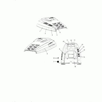 HOOD - FOAM/FOIL SPORT 0950443, SPORT TOURING 0950243  and EUROPEAN SPORT T (4928822882B001)