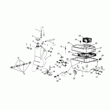 OIL TANK / AIR BOX ASSEMBLY SPORT 0950443, SPORT TOURING 0950243  and EUROP (4928822882C009)