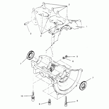 CRANKCASE ASSEMBLY SPORT 0950443, SPORT TOURING 0950243  and EUROPEAN SPORT (4928822882C011)