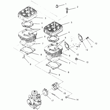 CYLINDER ASSEMBLY SPORT 0950443, SPORT TOURING 0950243  and EUROPEAN SPORT (4928822882C012)