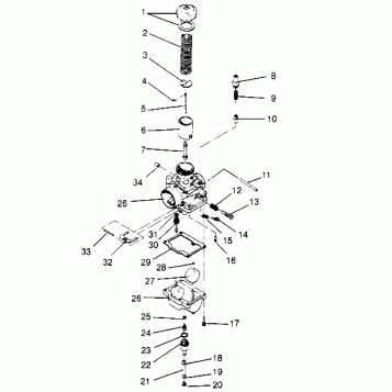 CARBURETOR ASSEMBLY SPORT 0950443, SPORT TOURING 0950243  and EUROPEAN SPOR (4928822882C014)