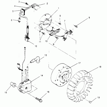 MAGNETO ASSEMBLY SPORT 0950443, SPORT TOURING 0950243  and EUROPEAN SPORT T (4928822882D003)