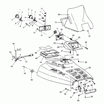 HOOD ASSEMBLY XLT 0950756, XLT SKS 0950556,  XLT SKS EURO E950556 & XLT SKS (4928842884A013)