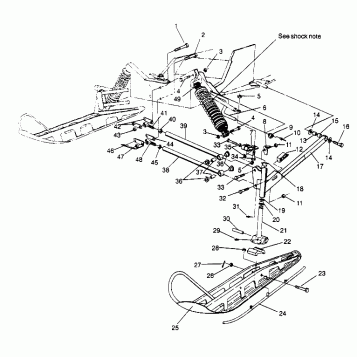 FRONT SUSPENSION and SKI XLT 0950756, XLT SKS 0950556,  XLT SKS EURO E95055 (4928842884B004)