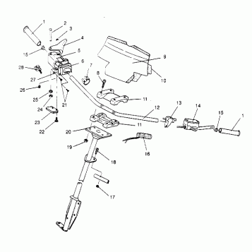 STEERING - HANDLEBAR ASSEMBLY XLT 0950756, XLT SKS 0950556,  XLT SKS EURO E (4928842884B006)