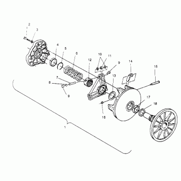 DRIVE CLUTCH ASSEMBLY XLT 0950756, XLT SKS 0950556,  XLT SKS EURO E950556 & (4928842884C003)